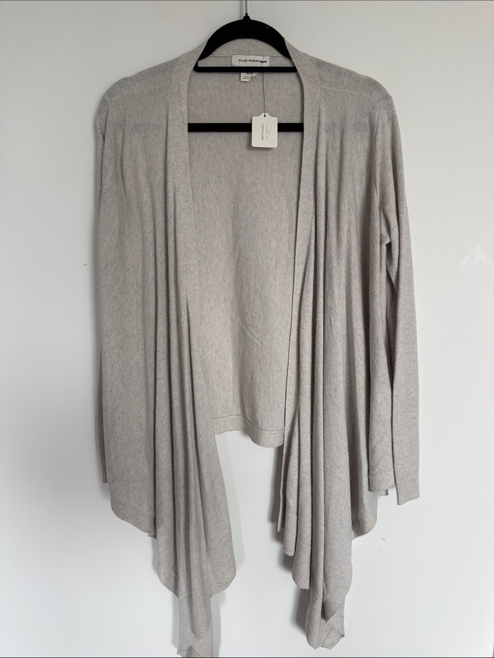 Club Monaco NWT Merino Wool Blend Draped Cardigan M